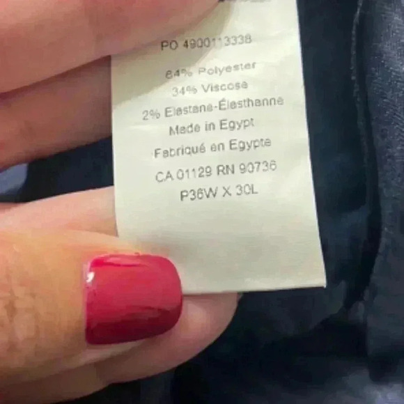 Lauren Ralph Lauren Men's Navy Striped Pants 38x30 Made in Egypt Office Business - Picture 6 of 6